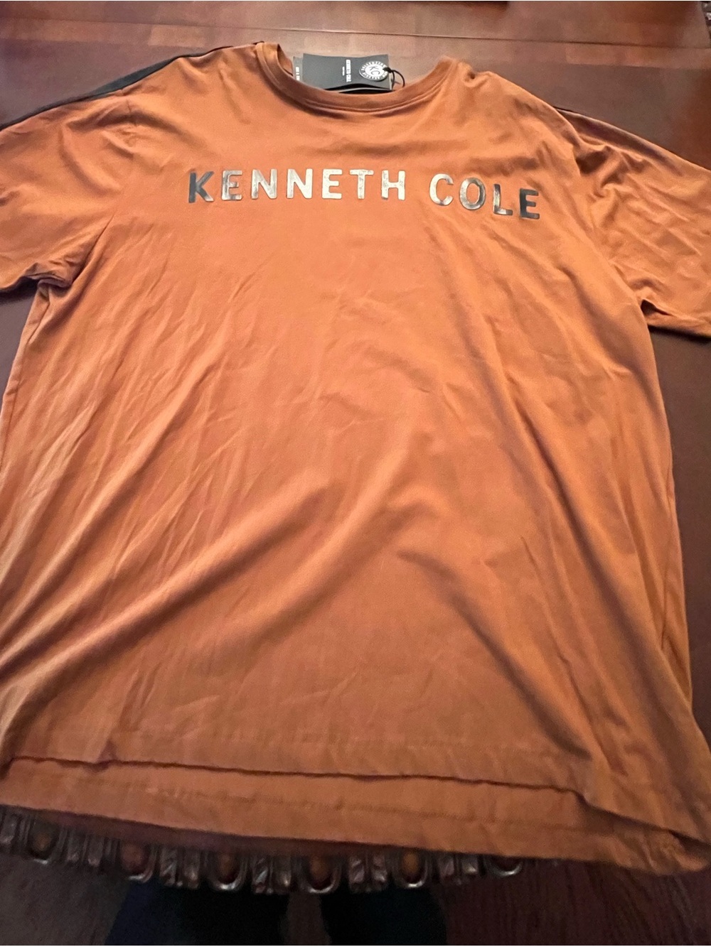 Kenneth Cole Men’s Burnt Orange Logo Short-Sleeve Tee